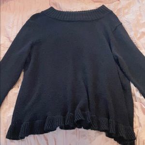 crew neck Grey Sweater - Flared Bottom